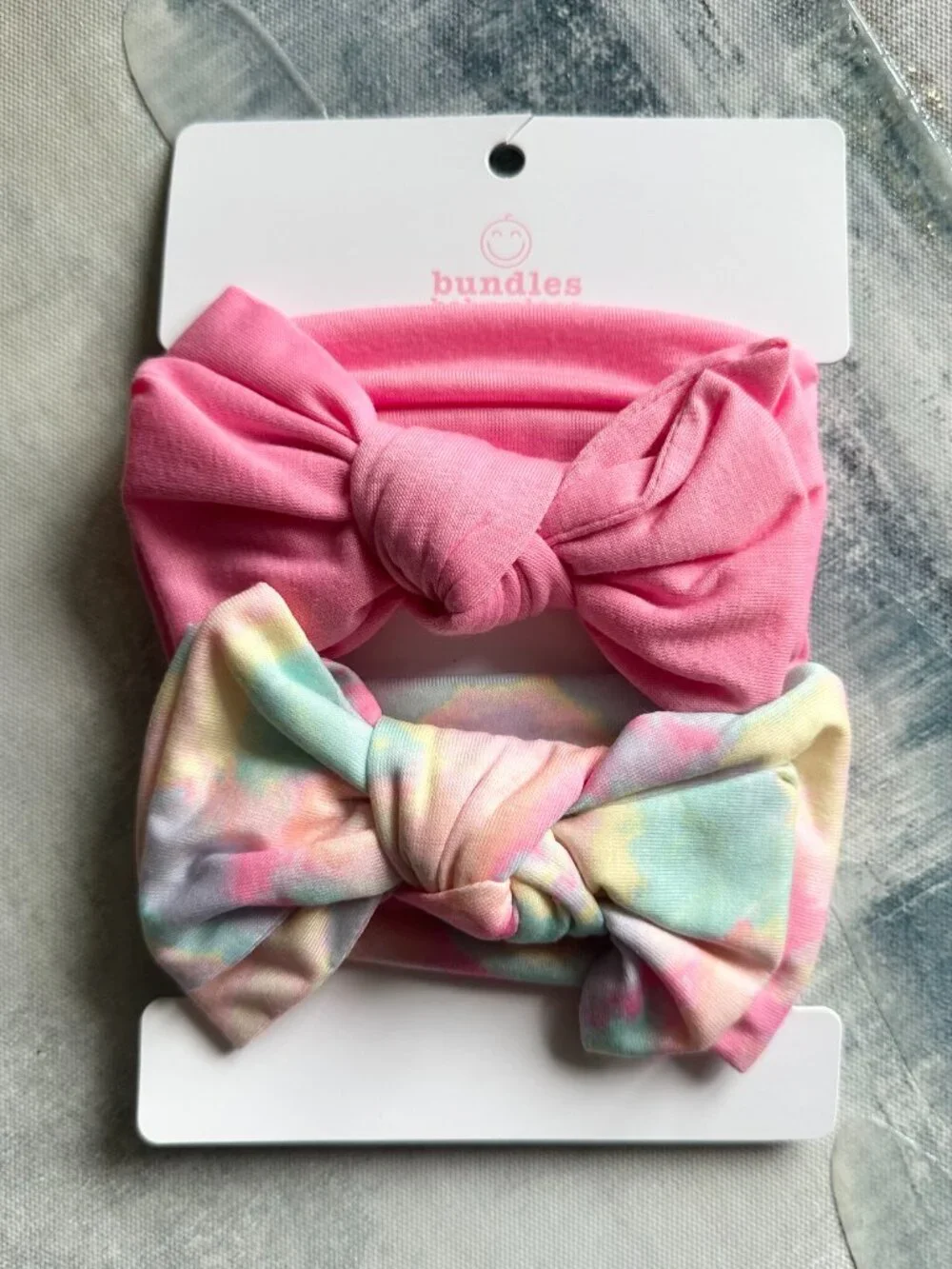 Pink Rainbow Milticolor 2 Psc Baby Bow Set